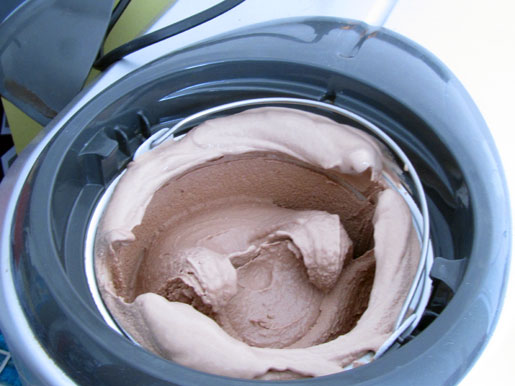 making chocolate ice cream