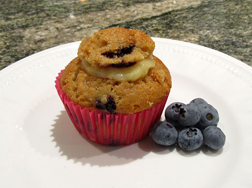 blueberry muffins filled with lemon butter