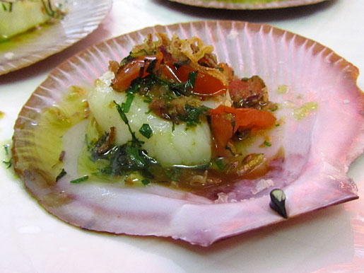 Scallops with Asian Sauce Vierge by Valli Little