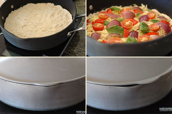 making one pan pizza