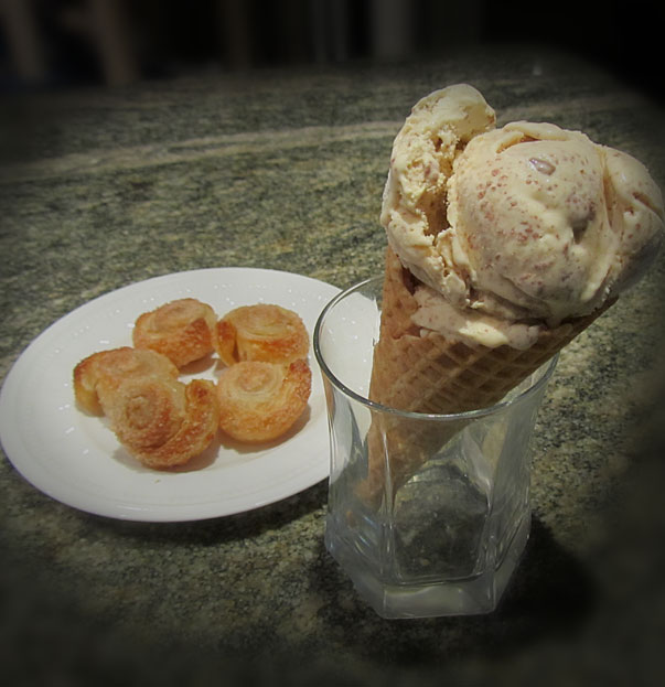 maple walnut ice cream and puff pastry bites