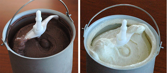 Queen Make at Home chocolate and vanilla gelato