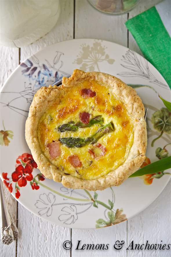 Bacon, Asparagus and Cheddar quiche