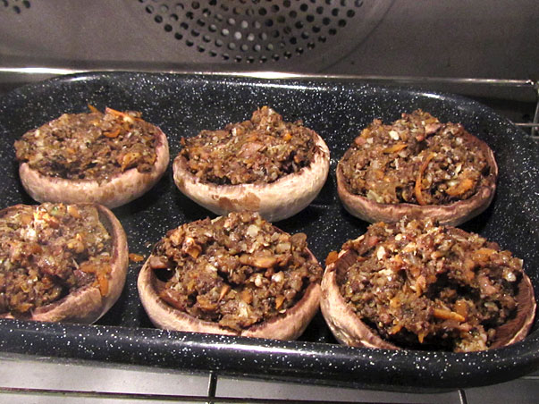 stuffed mushrooms in the oven