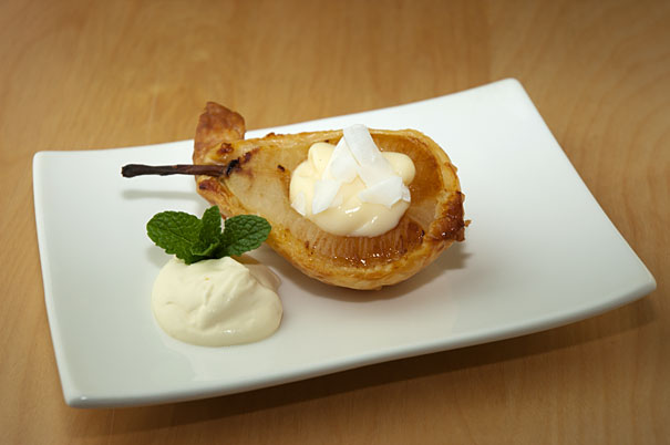 pears in a puff pastry shell