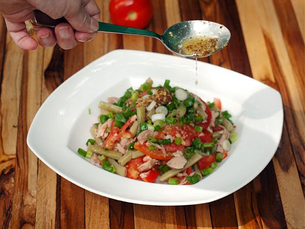 Yard Long Bean Salad with Tuna and Dijon Dressing