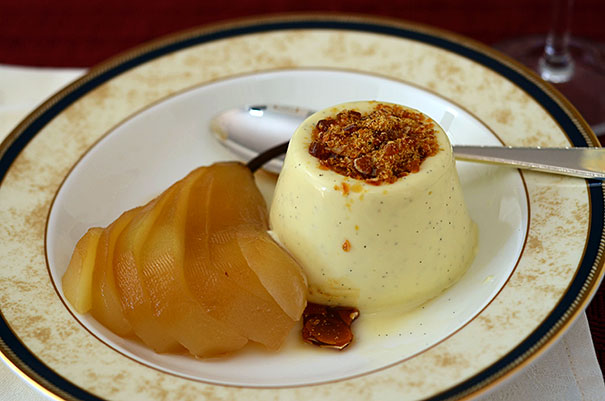 Panna Cotta with poached pear
