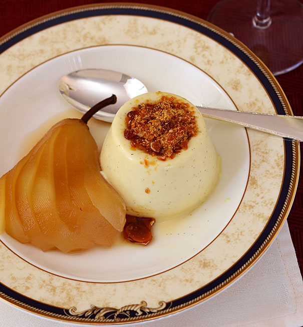 Panna Cotta with Poached Pears