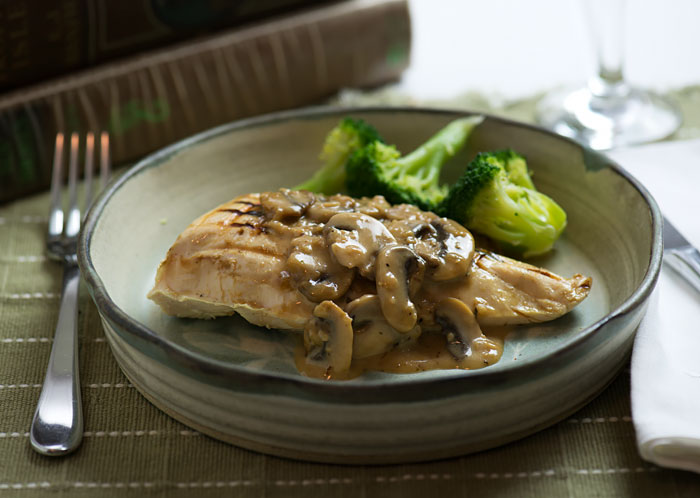 Sous Vide Chicken with Cream and Mushroom Sauce