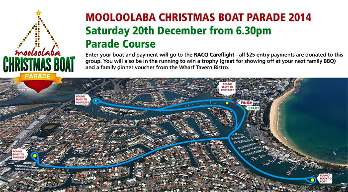 Mooloolaba Christmas Boat Parade 2014 route