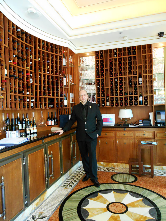 Sommelier Cyril Thevenet at Palazzo Versace