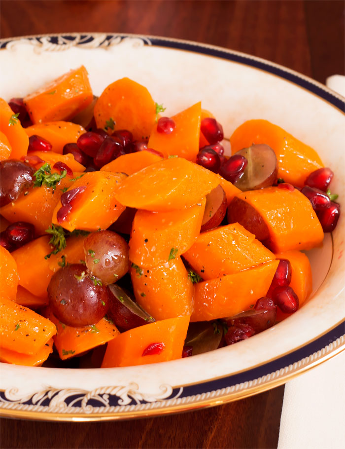 Carrots with Grapes, Honey and Pomegranate
