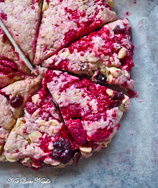 Red Berry and White Chocolate Scones